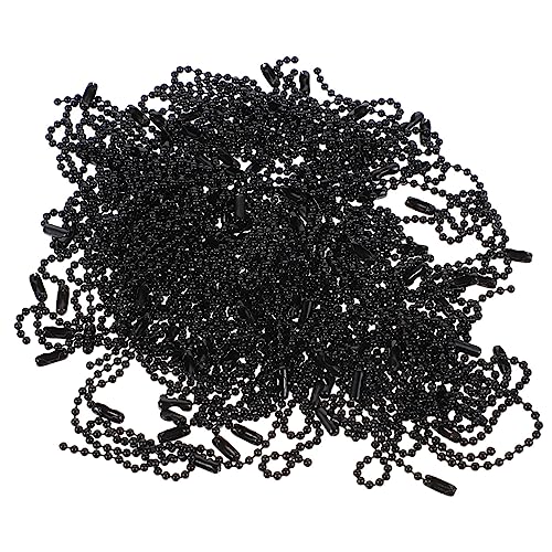 Angoily 100 Stück Kugelkette Silberketten Tasche Schlüsselanhänger Stoßverbinder Langlebige Anhängerketten Puppe Hängende Kette Tags Verbindungsketten Kugelrollenkette Black Eisen von Angoily