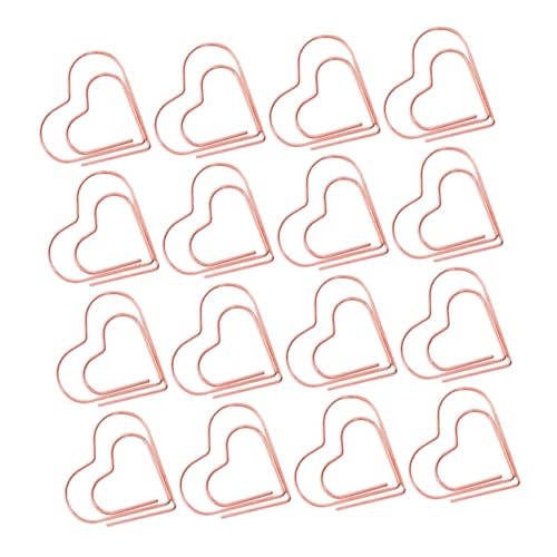 Angoily 100 Stück Liebe Büroklammer Süße Bindeklammern Hochzeit Büroklammern Herz Büroklammern Rosa Papierklammern Büroklammern Klein Büroklammern Herz Büroklammern Süß Metall Rose Gold von Angoily