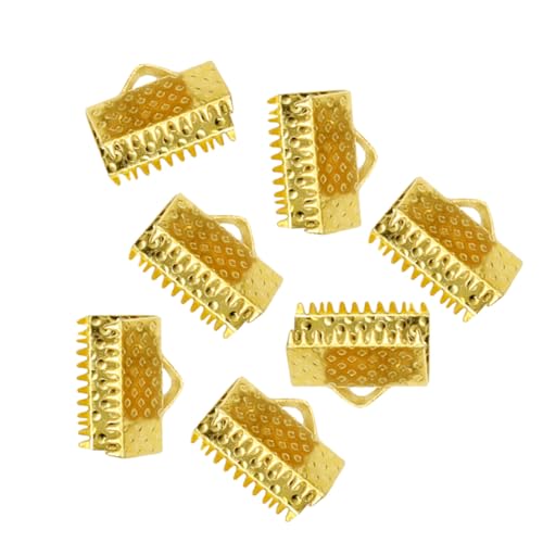 Angoily 100 Stück Metall Bandklemmen Endstücke Crimp Verschlüsse für Schnur Schmuck DIY Armband Halskette Basteln von Angoily