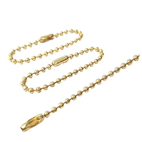 Angoily 100 Stück Metall -Tag -Hangkette kugelkette metallkette DIY Schlüsselanhänger Schlüsselkettenanhänger Schild Ball Ringe Perlenkette aus Metall Schlüsselbindungsbefugnis Golden von Angoily