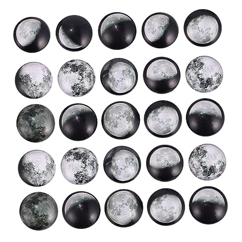 Angoily 100 Stück Mondfad Cabochon Handwerk Nagel Mond Charms Schmuckherstellung Perlen Für Schmuckhersteller Kabachon Herstellung Von Schmuck Mit Mondanhängern Mond Edelstein Schwarz Glas von Angoily