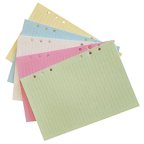 Angoily 100 Stück Nachfüllpapier für Lose Refill mit Löchern Geeignet für Notizbücher Tagebücher und Planer Farbige Liniierte Langlebig und Praktisch von Angoily