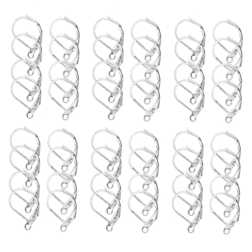 Angoily 100 Stück Ohrhaken Silberfarben D Förmig French Earwires für DIY Schmuckherstellung Ohrring Bastelzubehör Ohrringteile für Individuelle Ohrschmuckgestaltung von Angoily