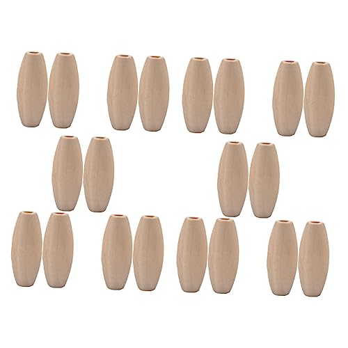 Angoily 100 Stück Oval Holzperlen Diy Schmuckzubehör Einfache Holzperlen für Bastelarbeiten Lose Perlen für Armbänder und Vielseitige Diy Dekoration von Angoily