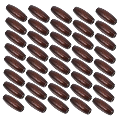 Angoily 100 Stück Ovale Holzperlen Ovale Formbohnenperlen Lose Holzperlen Runde Kugelperle Makramee-perlen Aus Holz Rustikale Bauernperlen Perlen Aus Holzfässern Röhrenholzperlen Chocolate von Angoily