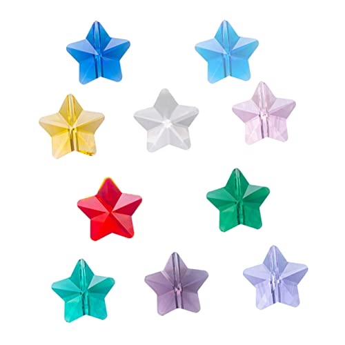 Angoily 100 Stück Pentagramm Kristalle Gemischt Glitzernd Zahlen Bunt Geformt Farbige Sterne Halskette Verschiedene Lose Perlen Zum Basteln Von Schmuck Lose Glasperlen Lose von Angoily