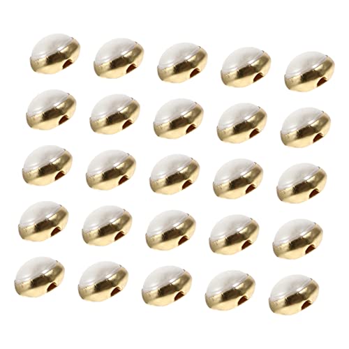 Angoily 100 Stück Perlmuttknöpfe für Kleidung Puppe winzig Mini nähen Tasten Zubehör DIY-Knöpfe Pulloverknopf verzierte Perlenknöpfe Stoffknöpfe runder Nähknopf Harz Golden von Angoily