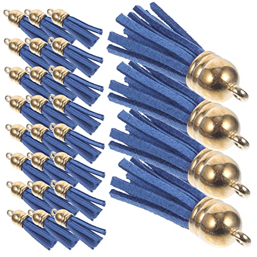 Angoily 100 Stück Quastenschmuck Herstellung Schlüssel Lederquasten Für Bastelarbeiten Quasten Zum Selber Basteln Geldbörsenanhänger Für Handtaschen Blue Legierung von Angoily