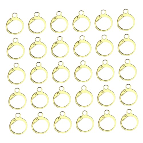 Angoily 100 Stück Runde Französische Ohrhaken Hoop -ohrring Runden Van Silber Kit Zur Schmuckherstellung Schlüssel Lieferungen Herstellung Von Ohrschmuck Golden Beschichtungslegierung von Angoily