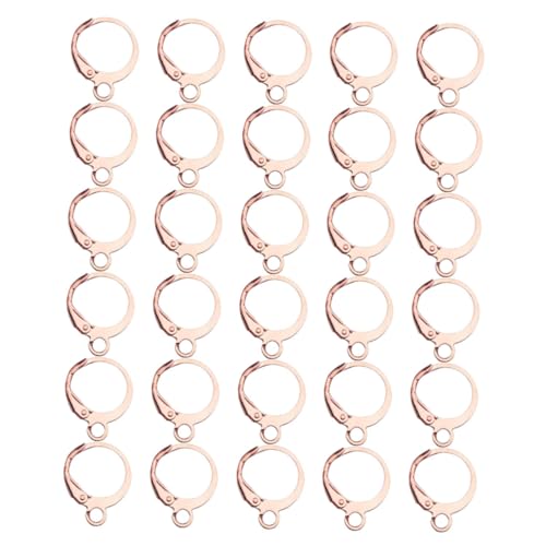 Angoily 100 Stück Runde Französische Ohrhaken Schlüssel Bronze Ohrringe Für Die Schmuckherstellung Runden Sortiert Klein Silber Ohrschmuck-accessoire Rose Gold Beschichtungslegierung von Angoily