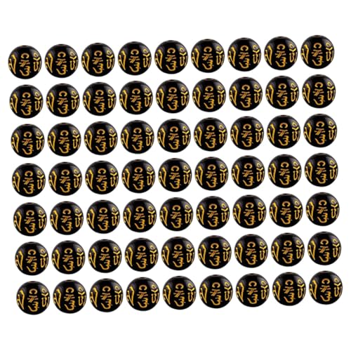 Angoily 100 Stück Runde Schwarze Buddhistische Mala Perlen DIY Schmuckherstellung Abstandsperlen für Halskette Armband Anhänger Zubehör Tibetische Gebetsperlen von Angoily