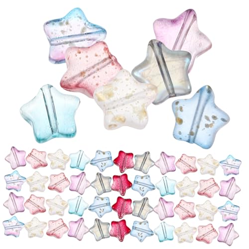 Angoily 100 Stück Sternförmige Glasperlen Mix Farben DIY Schmuckherstellung Perlen für Armband Halskette Bastelperlen Zubehör Handgemachte Schmuck Materialien Angoily 100 Stück Sternförmige Glasperlen Mix Farben DIY Schmuckherstellung Perlen für Armband Halskette Bastelperlen Zubehör Handgemachte Schmuck Materialien von Angoily