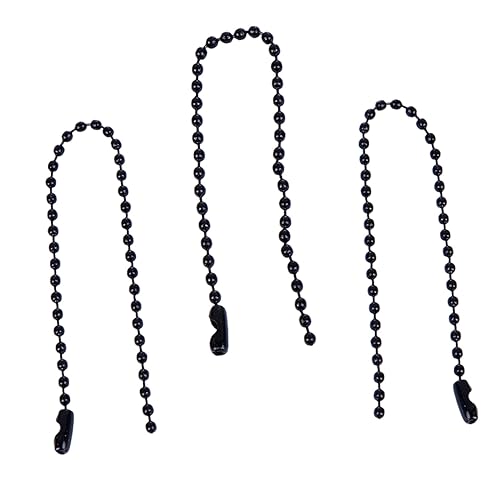 Angoily 100 Stück Tag-Kette Kugelkettenverschluss magnetische Kabelbinder Rad Sieb Schlüsselanhänger Kette bag chain etiketten schmuck eiserne Perlenkette Kugelkette aus Metall Eisen Black von Angoily