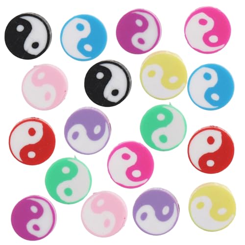 Angoily 100 Stück Tai Chi DIY Perlen Bunte Weiche Polymer Clay Perlen für Schmuckherstellung Armband Halskette Basteln Spacer Charm Zubehör Angoily 100 Stück Tai Chi DIY Perlen Bunte Weiche Polymer Clay Perlen für Schmuckherstellung Armband Halskette Basteln Spacer Charm Zubehör von Angoily