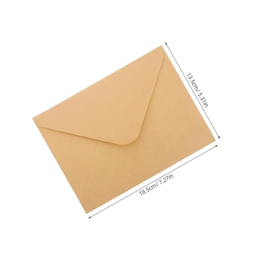Angoily 100 Stück Teiliges Braun Kraftpapier Briefumschläge mit Nassklebung V Klappe Langlebige Umschläge für Grußkarten Einladungen und Postkarten Stabile Papierumschläge für Büro Schule von Angoily