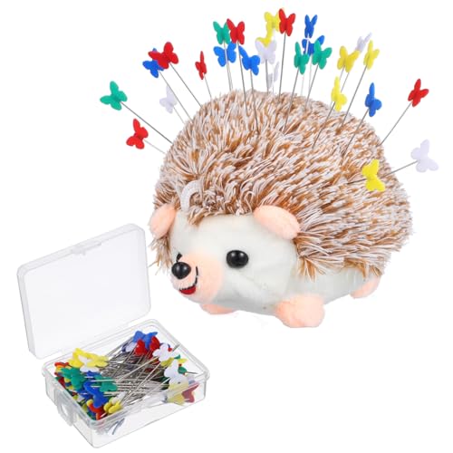 Angoily 100 Stück Teiliges Bunte Gerade Stecknadeln für Handwerk Quilten mit Niedlichem Braunem Igel Nadelkissen Langlebige Nähnadeln zum Einfachen Fixieren von Stoffen Zubehör für Angoily 100 Stück Teiliges Bunte Gerade Stecknadeln für Handwerk Quilten mit Niedlichem Braunem Igel Nadelkissen Langlebige Nähnadeln zum Einfachen Fixieren von Stoffen Zubehör für von Angoily