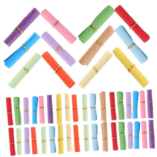 Angoily 100 Stück Teiliges Bunte Mini Papierrollen mit Goldenem Ring Beschreibbare Glücksbotschaften für DIY Dekoration Geschenkverzierung Wunschnachrichten in Glasflaschen Kreative von Angoily