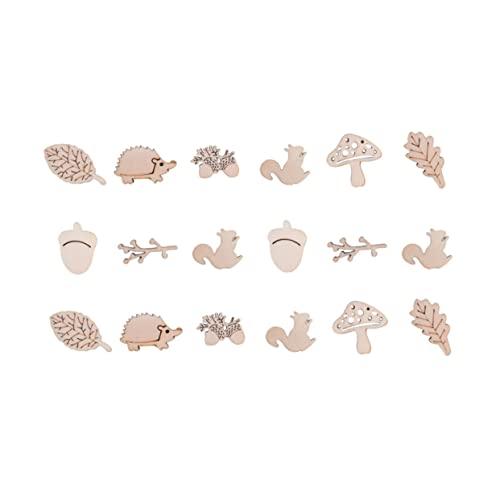 Angoily 100 Stück Teiliges Holzscheiben mit Tier Pflanzenformen Leichte Holzstücke zum Basteln Bemalen und Dekorieren Kreative DIY holzornamente für Party Wohnaccessoires von Angoily