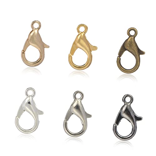 Angoily 100 Stück Teiliges Karabinerverschlüsse Antik Bronziertem Zinklegierung Gebogen Langlebig für DIY Schmuckherstellung Halskettenverschlüsse Armbandverschluss Schmuck Selber Machen von Angoily
