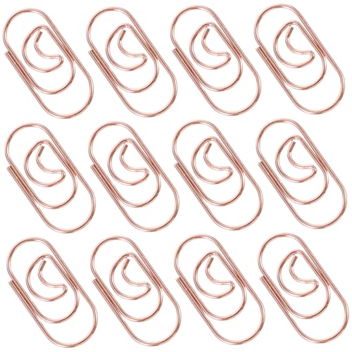 Angoily 100 Stück Teiliges Mond Metall Büroklammern in Roségold Dekorative Langlebige Papierklammern für Büro Scrapbooking und Bastelarbeiten Praktische Formstabile Design Clips Angoily 100 Stück Teiliges Mond Metall Büroklammern in Roségold Dekorative Langlebige Papierklammern für Büro Scrapbooking und Bastelarbeiten Praktische Formstabile Design Clips von Angoily