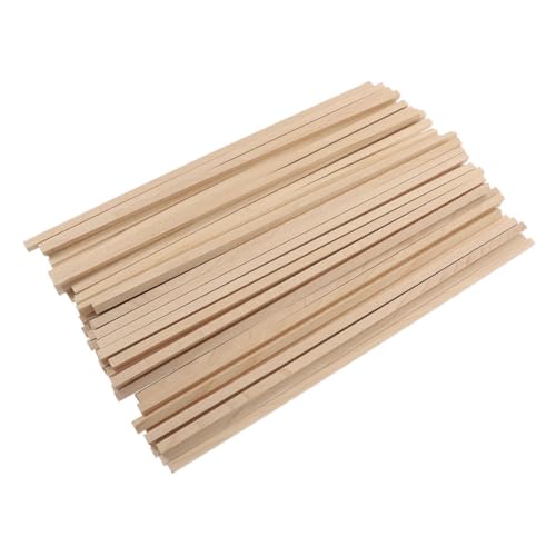 Angoily 100 Stück Teiliges Quadratische Holzstäbe Lang Natürliche Holzleisten DIY Handwerksmaterial für Kreative Bastelprojekte Modellbau und Dekoration von Angoily