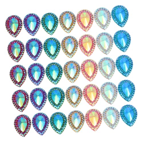 Angoily 100 Stück Teiliges Teardrop Crystal Rhinestones aus Langlebigem Resin zum Aufnähen für DIY Schmuck Kleidung und Taschen Glitzernde Flache Rückseite Vielseitig Einsetzbare von Angoily