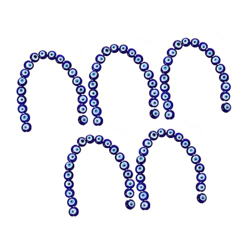 Angoily 100 Stück Teiliges Türkische Blaue Glasperlen Evil Eye Anhänger Flach Doppelseitig Schmuckherstellung DIY Zubehör für Halsketten Armbänder Ohrringe von Angoily