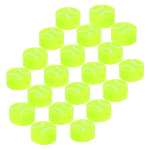 Angoily 100 Stück Tennisball Polymer Clay Perlen für Schmuckherstellung Kleine Spacer Perlen für Armbänder Halsketten Ohrringe DIY Basteln Sport Themen Schmuck Zubehör von Angoily