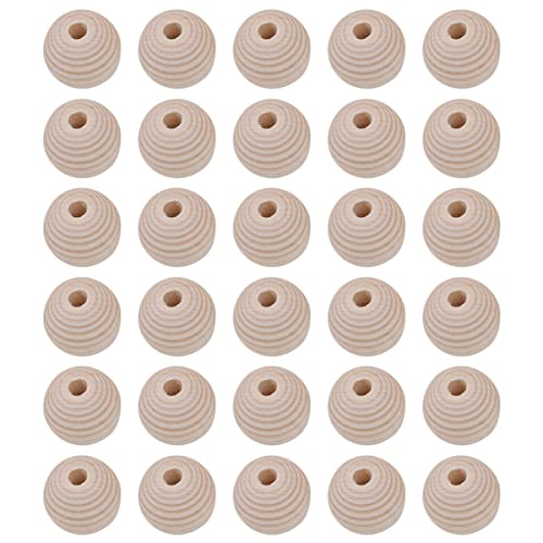 Angoily 100 Stück Unbehandelte Holzperlen für Diy Armband Basteln Runde Perlen für Bastelprojekte für Schmuck und Dekoration von Angoily