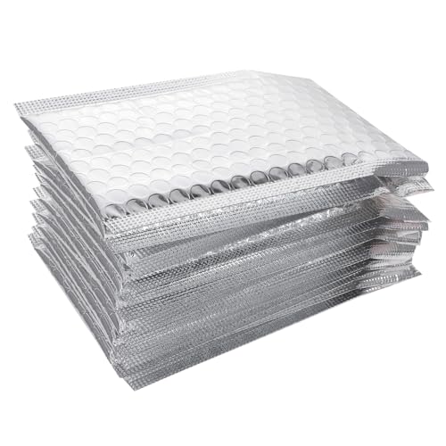 Angoily 100 Stück Versiegelbare Luftpolster Versandtaschen aus Silberner Reflektierender Aluminiumfolie Gepolstert für Sicheren Transport von Elektronik Schmuck und Kosmetik Selbstklebend Angoily 100 Stück Versiegelbare Luftpolster Versandtaschen aus Silberner Reflektierender Aluminiumfolie Gepolstert für Sicheren Transport von Elektronik Schmuck und Kosmetik Selbstklebend von Angoily
