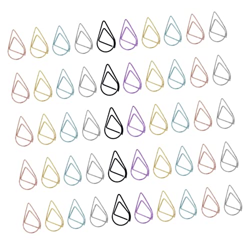 Angoily 100 Stück Wasser Tropfenform Büroklammern Gold Silber und Schwarz Metall Lesezeichen Clips für Notizen Fotos und Dokumente Kreatives Design für Büro und Schule von Angoily