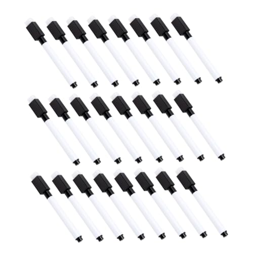 Angoily 100 Stück Whiteboard-marker: Kleine Trocken Abwischbare Marker, Spitze, Whiteboard-stifte Mit Radiergummi – Schwarze Wasserlösliche Für, Büro Und Zuhause von Angoily