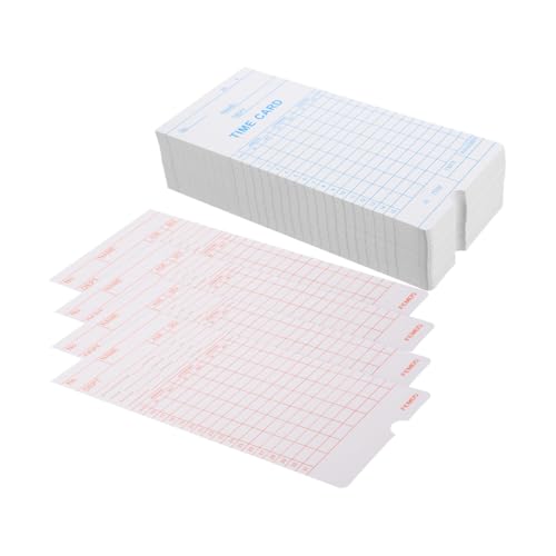 Angoily 100 Stück Zeitkarte Lochkarten für den Unterricht Aufgabenkarten Du lochst Stechuhrkarten Zeituhr für Mitarbeiter Stempeluhr für Mitarbeiter Stechkarten für Stechuhren Papier von Angoily