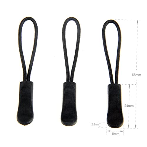 Angoily 100 Stück Zipper Puller Robustem Material Praktische Erweiterung für Reißverschlüsse für Taschen Rucksäcke und Koffer Schwarz von Angoily