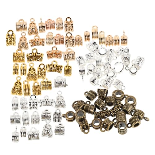 Angoily 100 Stück Zubehör für Armbänder aus Legierung Bügelperlen-Verbindungsbügel Charme-Aufhänger verbindet Bügelperlen Rohrperlen aus Legierung Ohrhaken Zinklegierung von Angoily