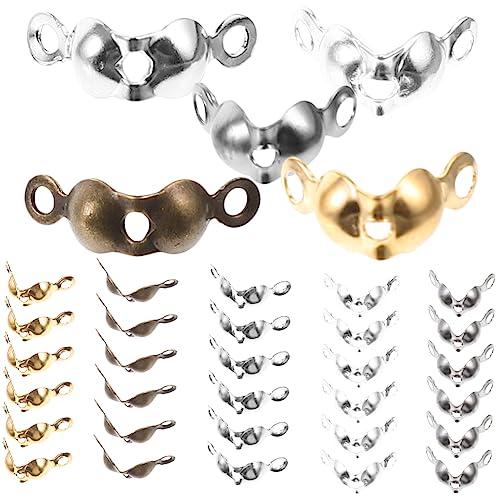 Angoily 1000 Stück Diy Schmuckverschluss Metall Knotenabdeckungen für Armbänder und Verbindungselemente Silber Bronze Weiß Gold und Gun für Schmuckherstellung und Bastelprojekte von Angoily