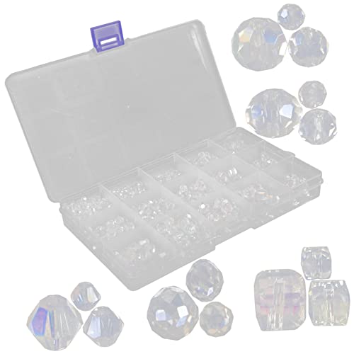Angoily 1000 Stück Kristallglasperlensatz bastelzeug kristallperlen DIY-Zubehör Schmuckperlen Glasperlenkette Bausätze runden Halskette Perlenketten-Set DIY-Perlen Spacer Perlen von Angoily