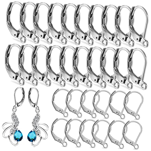 Angoily 100Stücke DIY Ohrringhaken mit Hebelverschluss für Schmuckherstellung Französische Dangle Ohrhaken für Basteln und Familie von Angoily