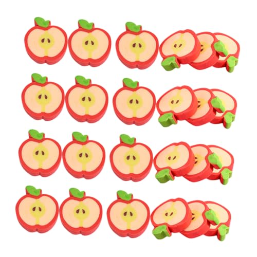 Angoily 100Stücke Kawaii Radiergummis Apfel Form Niedliche Radierer für Langlebige und Sichere Schulmaterialien für Schule und Büro von Angoily