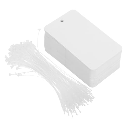 Angoily 100Stücke Leere Weiße PVC Tags mit Lanyard für Id Halter für Schmuckausstellung und Versandetiketten Robust und Benutzerfreundlich von Angoily