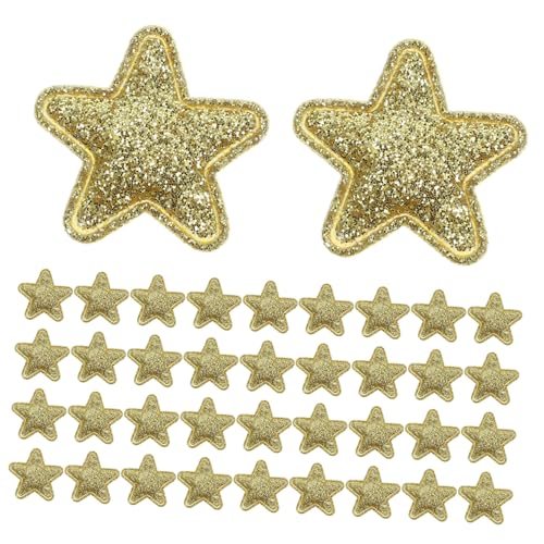 Angoily 100Stücke Patches Goldene Applikationen für DIY Weihnachtsdekoration Aufnäher Weichem für Kleidung Bastelprojekte und Gestaltung von Angoily