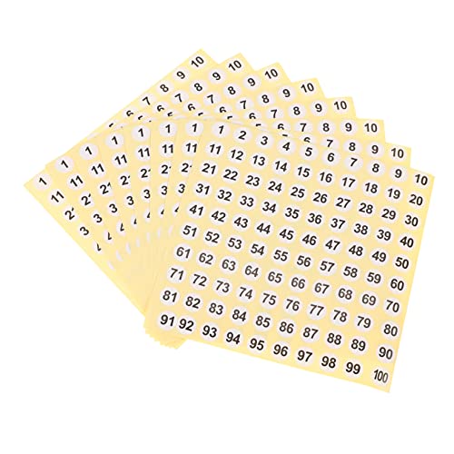 Angoily 100Stücke Runde Nummernaufkleber Selbstklebend Abnehmbar für Mülleimer Werkzeugkästen DIY Projekte Innen und Außenbereich Hochwertiges von Angoily