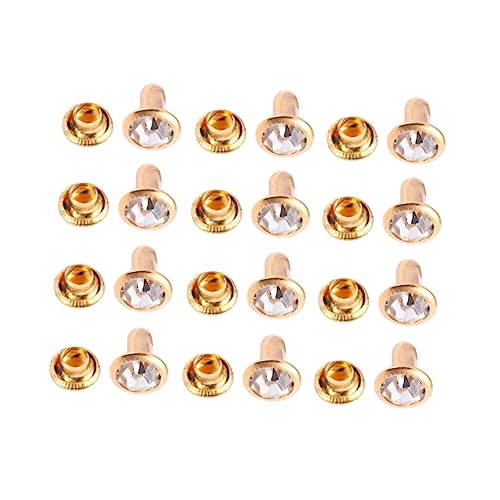 Angoily 100Stücke Strasssteine für Schmuckdesign Metall Bekleidungszubehör Ausgezeichnete Schneidqualität für DIY Dekorationen Goldrand und Weißer Diamant von Angoily
