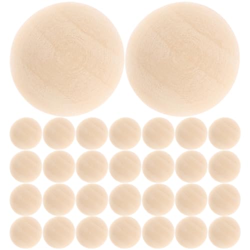 Angoily 100Stücke Unfertige Holzperlen Halbkugeln für DIY Schmuck Basteln und Dekoration für Armbänder und Kreative Projekte von Angoily