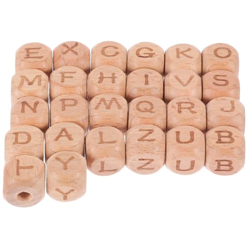 Angoily 104 Stück Buchstabenperlen Alphabetperlen Brief Für Perlenbuchstaben Buchstaben-holzperlen Alphabet-holzspan Holzperlen Basteln Farbenfrohe Buchstabe Perle Buchstaben Perlen Buche von Angoily