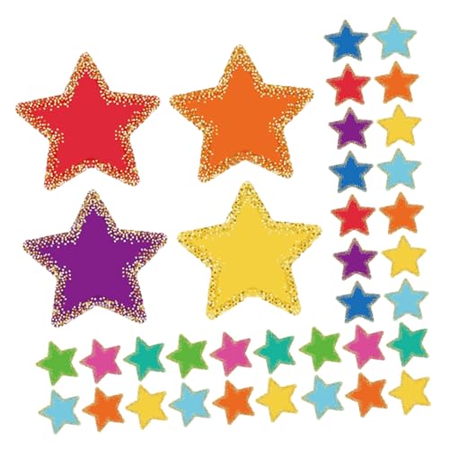Angoily 108 Blatt Kreative Stern Ausschnitte Karton für Klassenzimmerdekorationen Farben Selbstklebend für DIY Projekte Pinnwand und Wandgestaltung von Angoily