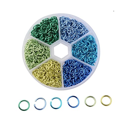 Angoily 1080 Stück Aluminium Split Ringe für Diy Schmuckherstellung Bunte Verbindungsringe für Bastelarbeiten für Armbänder und Mehr von Angoily