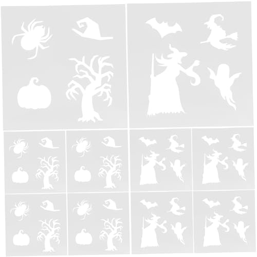 Angoily 10Blätter Sprühschablonen für Kreative Bastelarbeiten Wiederverwendbare Wand und Malschablonen für Halloween Dekorationen Geeignet für DIY Projekte von Angoily