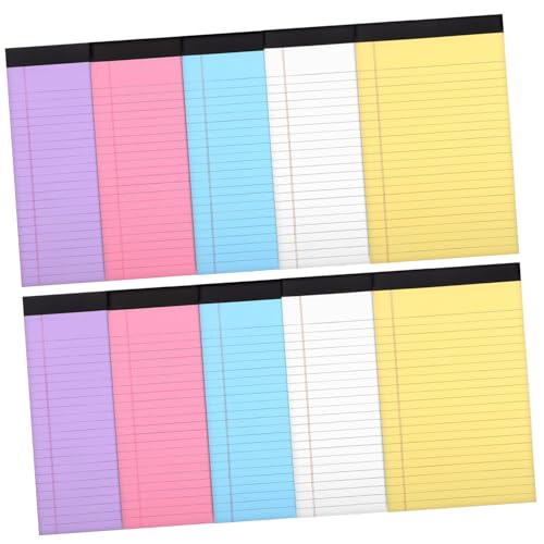 Angoily 10packung Bunte Notizblöcke Liniert Tragbare Schreibpads Für Notizen Zeichnungen Und Organisation Für Büro Und Schule Rot Blau Weiß Und Gelb von Angoily