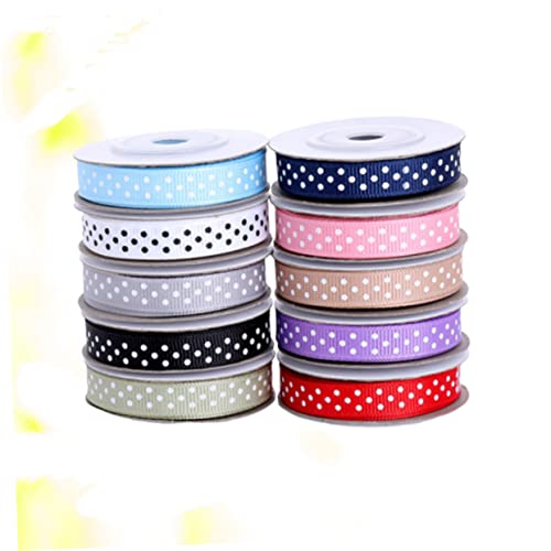 Angoily 10Rollen Gepunktetes Muster Geripptes Geschenkband Yards Jede für Party Dekoration Geschenkverpackung DIY Projekte und Bastelarbeiten Gemischte Farben Angoily 10Rollen Gepunktetes Muster Geripptes Geschenkband Yards Jede für Party Dekoration Geschenkverpackung DIY Projekte und Bastelarbeiten Gemischte Farben von Angoily